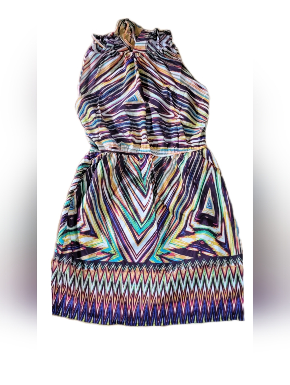 Unity Triangle halter-neck mini dress